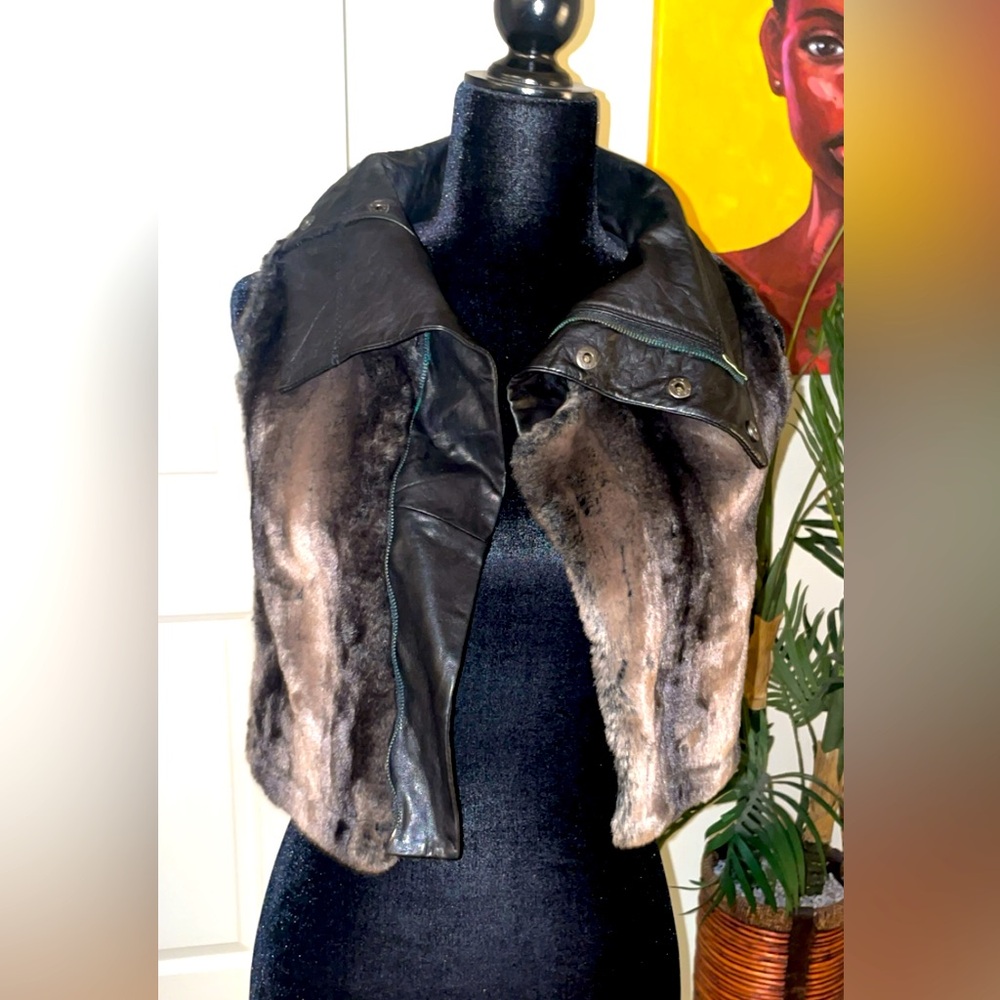 Brown fur vest